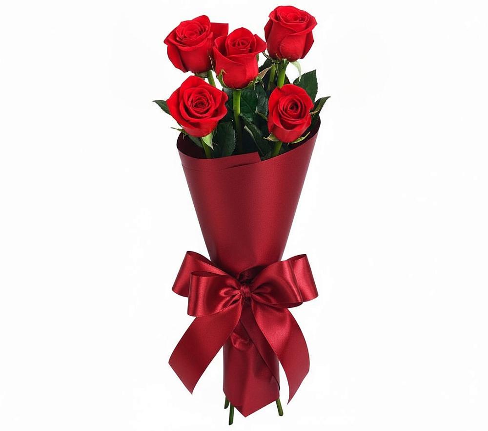 Букет 5 Красных роз Эдлесс Лав в Гороховце