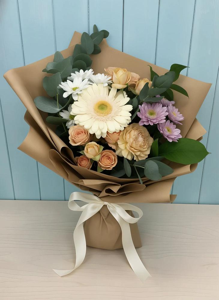 Букет цветов из: Герберы и Хризантемы в Гороховце