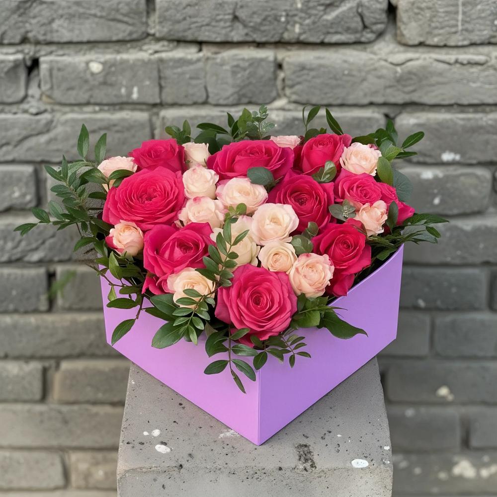 Цветочная композиция из Розы в коробке в Гороховце