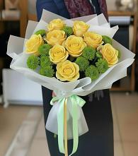 Букет цветов из:  Хризантемы и Розы в Гороховце