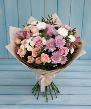 Букет цветов из:  Хризантемы, Розы и Альстромерии в Гороховце