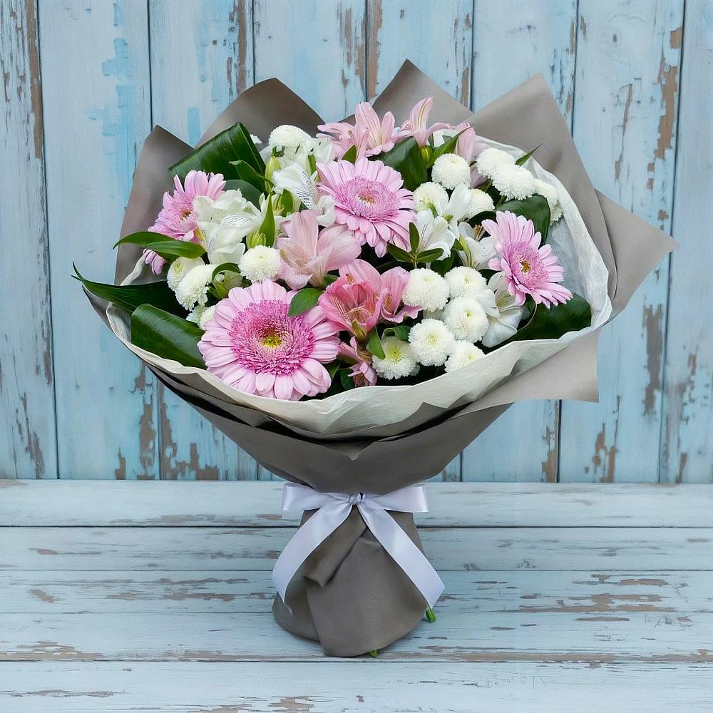 Букет цветов из: Герберы, Альстромерии и Хризантемы в Гороховце