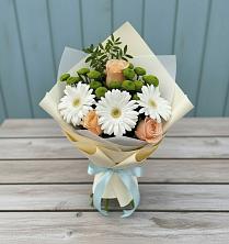 Букет цветов из:  Герберы, Розы и Хризантемы в Гороховце